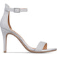 Material Girl Women's Blaire Two-Piece Dress Sandals Silver Glitter Size 9.5M