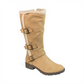 White Mountain Women's  Santell Tall Buckle Boot Chestnut Waxy Fabric Brown Size  9.5 M
