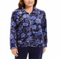 Karen Scott Women's  Sport Floral-Print Jacket  Blue Size XS