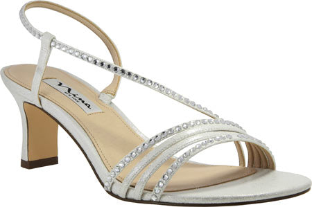 Nina Women's Gerri-Fy Open Toe Bridal Strappy Sandals Silver Size 8.5 M