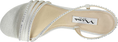 Nina Women's Gerri-Fy Open Toe Bridal Strappy Sandals Silver Size 8.5 M