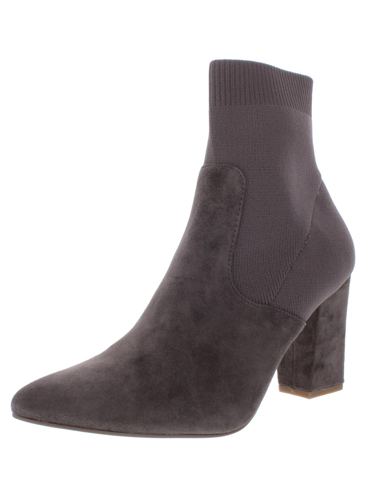 Steve Madden Women's Remy Suede Block Heel Sock Boot Gray Size 9.5M
