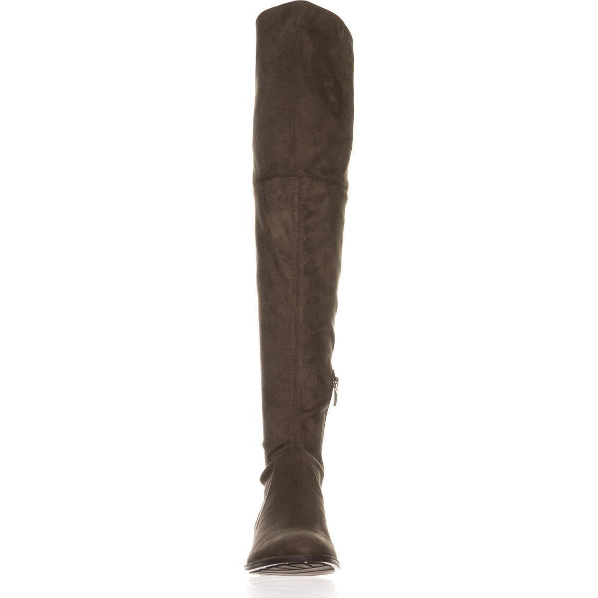 Marc Fisher Women's Humor 2 Fabric Almond Toe Over Knee Fashion Boots Brown Size 7 M