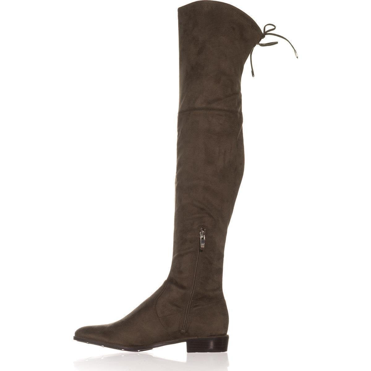 Marc Fisher Women's Humor 2 Fabric Almond Toe Over Knee Fashion Boots Brown Size 7 M
