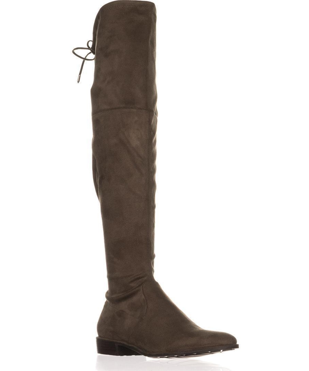 Marc Fisher Women's Humor 2 Fabric Almond Toe Over Knee Fashion Boots Brown Size 7 M