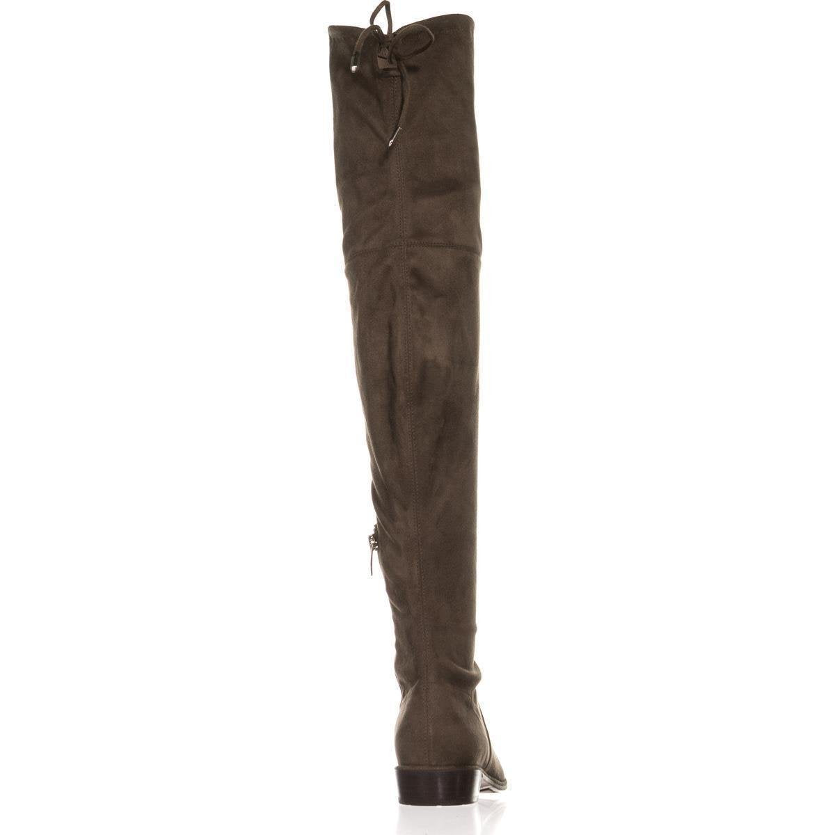 Marc Fisher Women's Humor 2 Fabric Almond Toe Over Knee Fashion Boots Brown Size 7 M