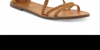 XOXO Women's Cancun Braided Flat Sandals Tan 8M
