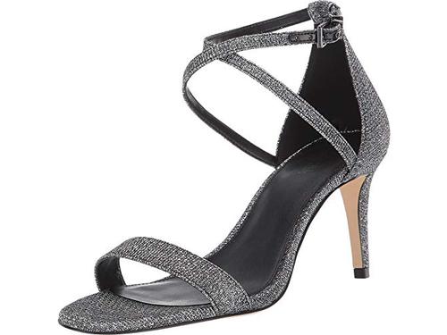 Michael Kors Women's Ava Mid Sandal Black/Silver Size 8