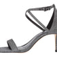 Michael Kors Women's Ava Mid Sandal Black/Silver Size 8