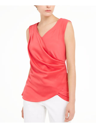 Alfani Women's Satin Sleeveless Tank Top Red Size XL