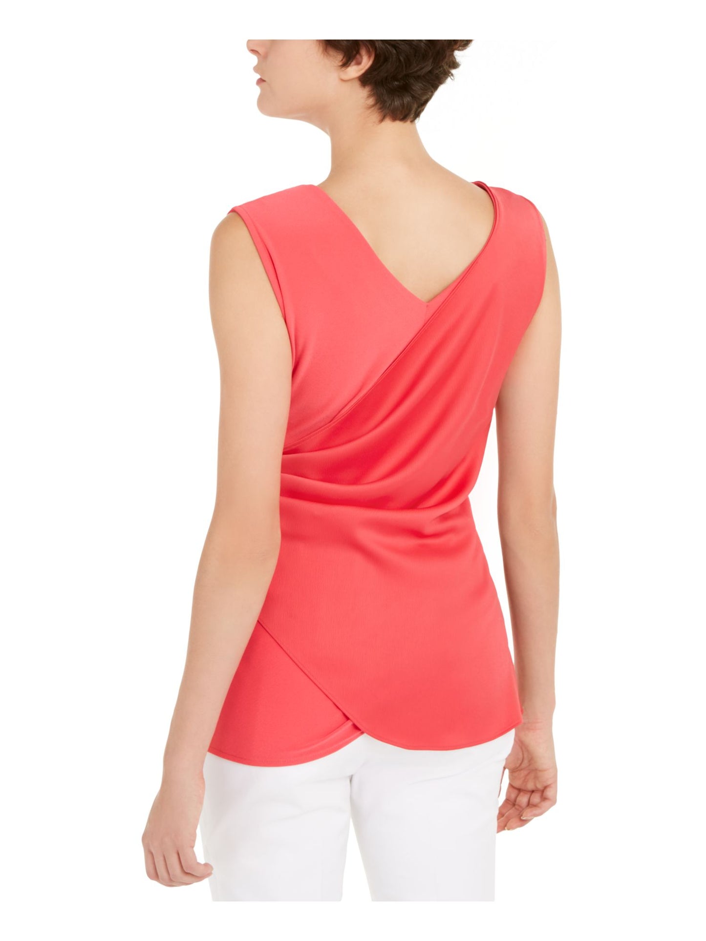 Alfani Women's Satin Sleeveless Tank Top Red Size XL