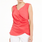 Alfani Women's Satin Sleeveless Tank Top Red Size XL