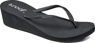 Reef Krystal Star Women's Open Toe Canvas Black Flip Flop Sandal Black Size 10