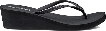 Reef Krystal Star Women's Open Toe Canvas Black Flip Flop Sandal Black Size 10