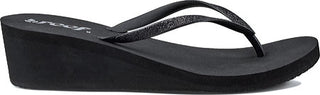 Reef Krystal Star Women's Open Toe Canvas Black Flip Flop Sandal Black Size 10