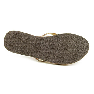 Reef Twisted Star Women's Open Toe Synthetic Gold Thong Sandal Brown Size 9