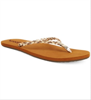 Reef Twisted Star Women's Open Toe Synthetic Gold Thong Sandal Brown Size 9