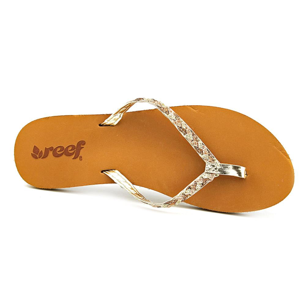 Reef Twisted Star Women's Open Toe Synthetic Gold Thong Sandal Brown Size 9