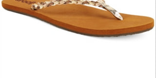 Reef Twisted Star Women's Open Toe Synthetic Gold Thong Sandal Brown Size 9