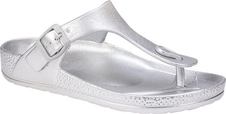 Seven Dials by White Mountain Women'sCadella Thong Silver Size 7 M -