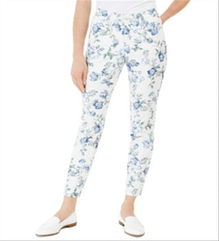 Charter Club Women's  Printed Jacquard Bristol Skinny Ankle Jeans  Blue Size 4