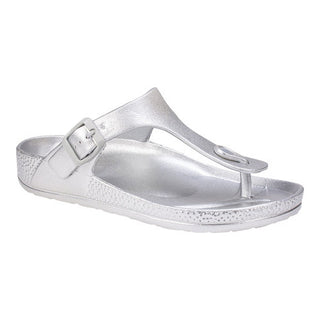 Seven Dials by White Mountain Women's Sandals  Cadella Thong Sandal  Silver Size 10 M