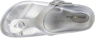 Seven Dials by White Mountain Women's Sandals  Cadella Thong Sandal  Silver Size 10 M