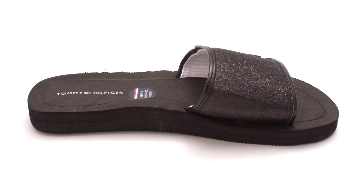 Tommy Hilfiger Women's Mysha3-X Open Toe Casual Slide Sandals Black- Size 10 M