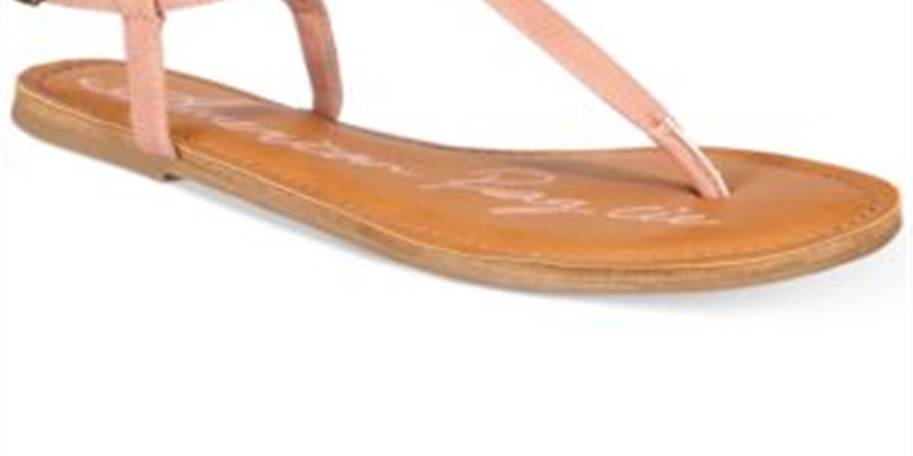 American Rag Women's Akrista Round Toe Casual T Strap Sandals Brown Size 8 M