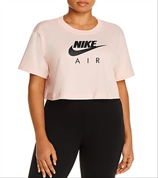 Nike Women's Air Cropped Tee Pink Size X-Large