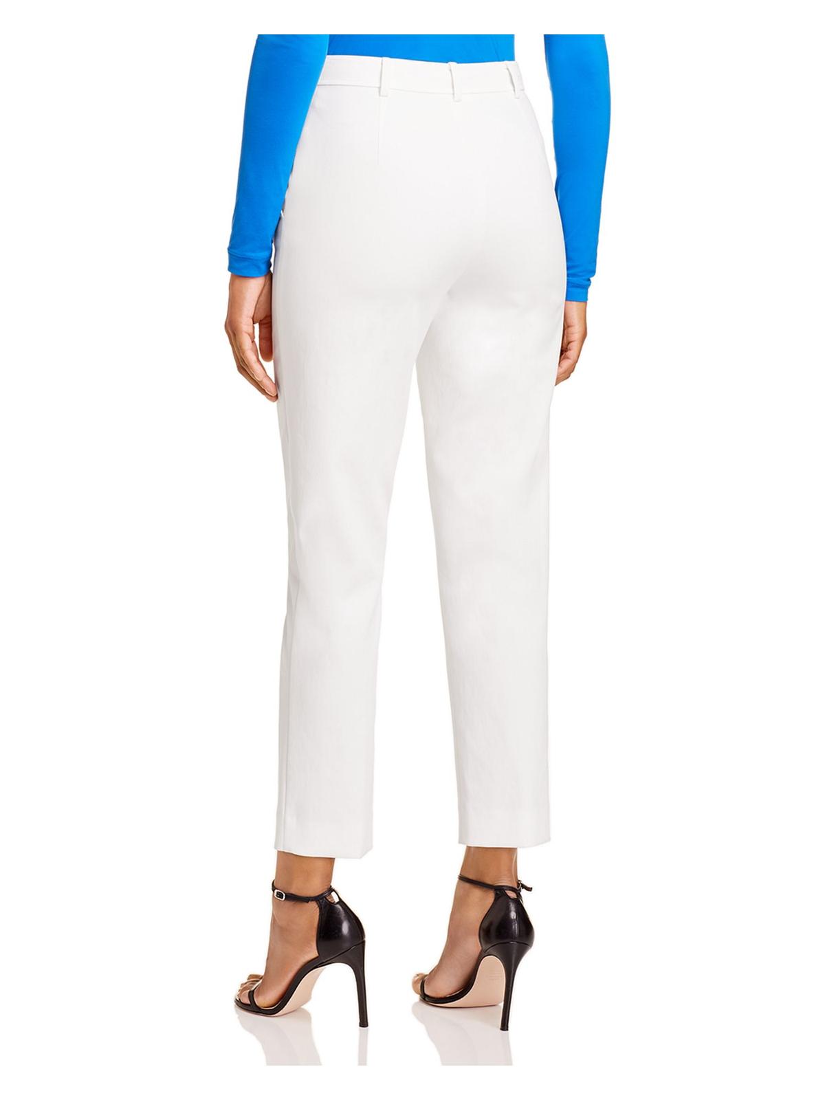 St. John Cropped Tapered Cotton-Stretch Pants White Size 6