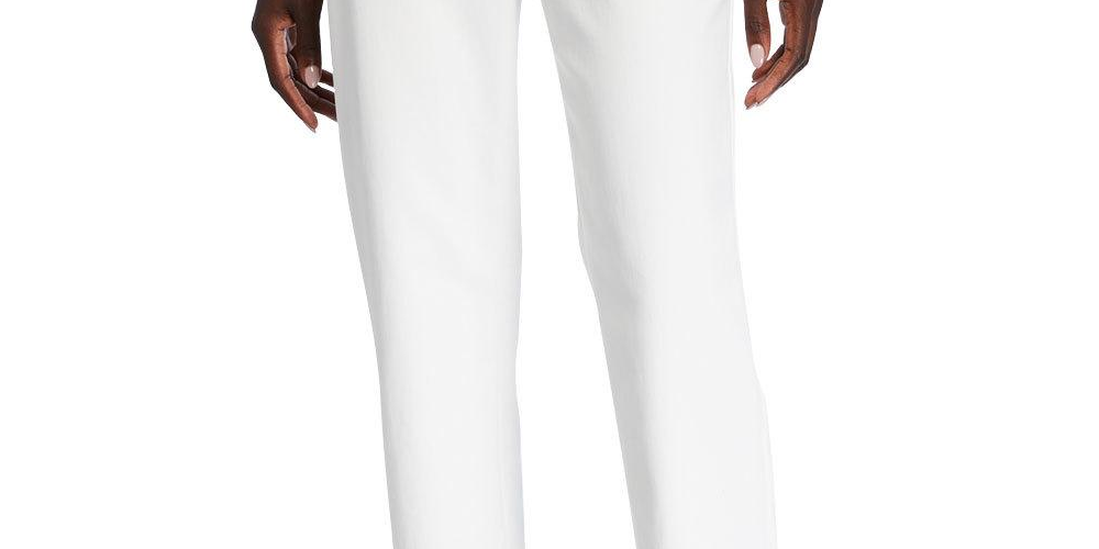 St. John Cropped Tapered Cotton-Stretch Pants White Size 6