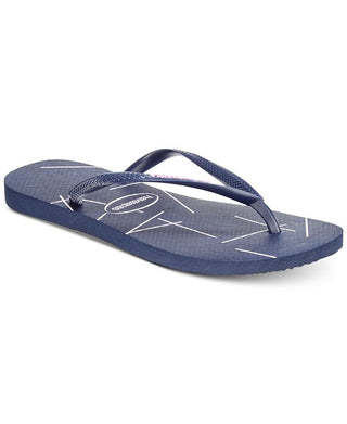 Havaianas Women's Flip Flops Fine Lines Slim Flip Flop Blue Size 5