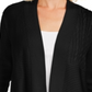 Charter Club Women's Patchwork Cardigan Black Size Petite XL