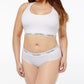 CALVIN KLEIN Intimates White Cotton Blend Elastic Band Everyday Hipster Plus Size  2XL