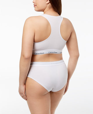 CALVIN KLEIN Intimates White Cotton Blend Elastic Band Everyday Hipster Plus Size  2XL
