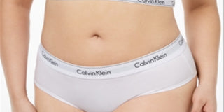CALVIN KLEIN Intimates White Cotton Blend Elastic Band Everyday Hipster Plus Size  2XL