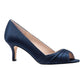 Nina Women's Chezare Metallic Peep Toe Evening Pumps Navy Size 6.5 M