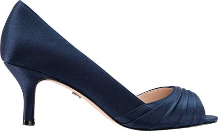 Nina Women's Chezare Metallic Peep Toe Evening Pumps Navy Size 6.5 M