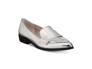Bar III Women's Involve Pointed Toe Loafers Silver Size 5