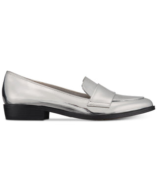 Bar III Women's Involve Pointed Toe Loafers Silver Size 5