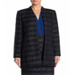 Calvin Klein Women's Metallic Tweed Long Novelty Open Jacket Navy Multi Size 4