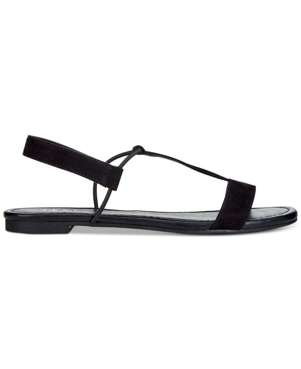 Style & Co Women's Kristee Open Toe Casual Slingback Sandals Black Size 6.5