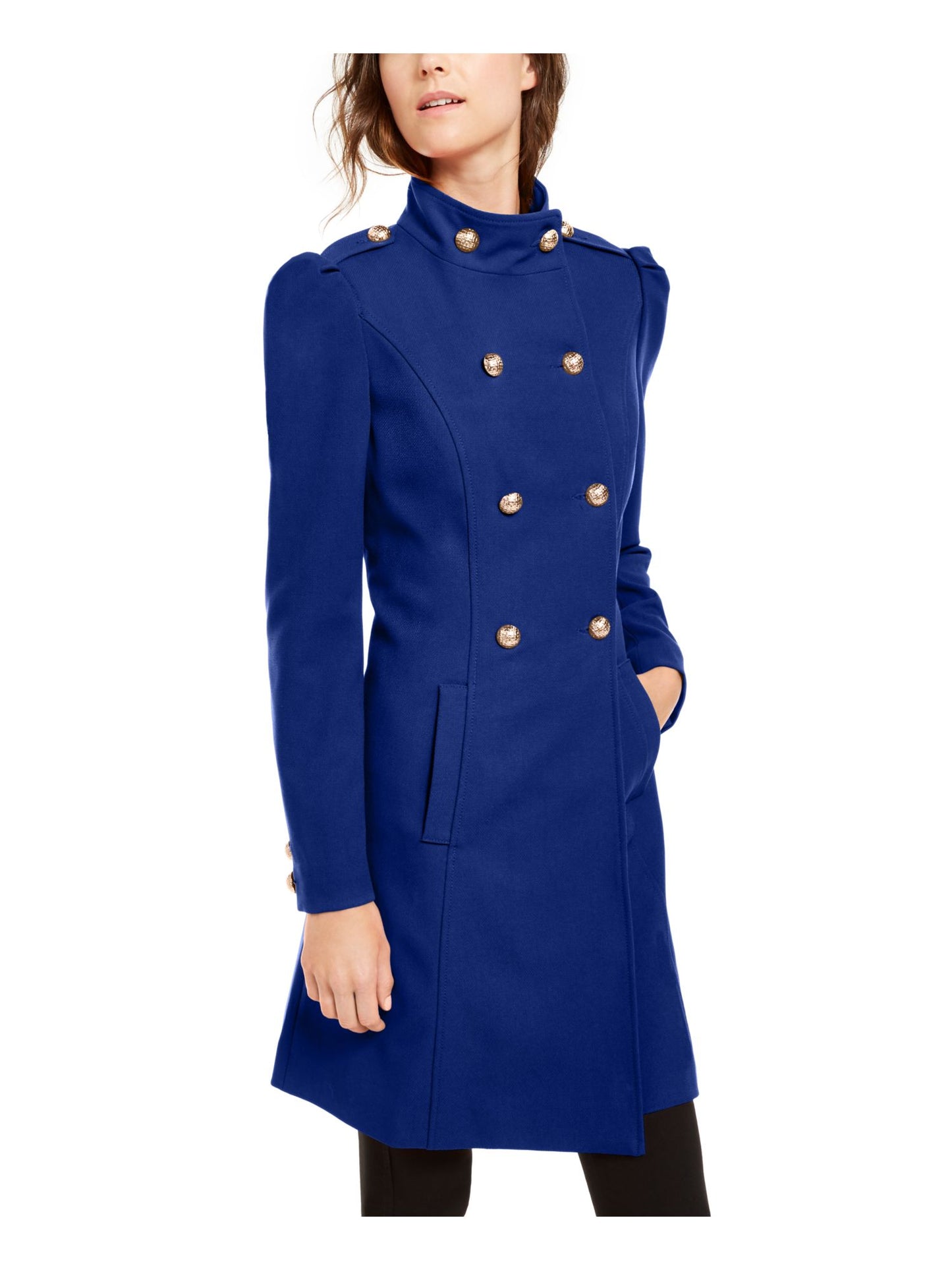 INC International Concepts Women's Double Breasted Coat Blue Size XX-Large