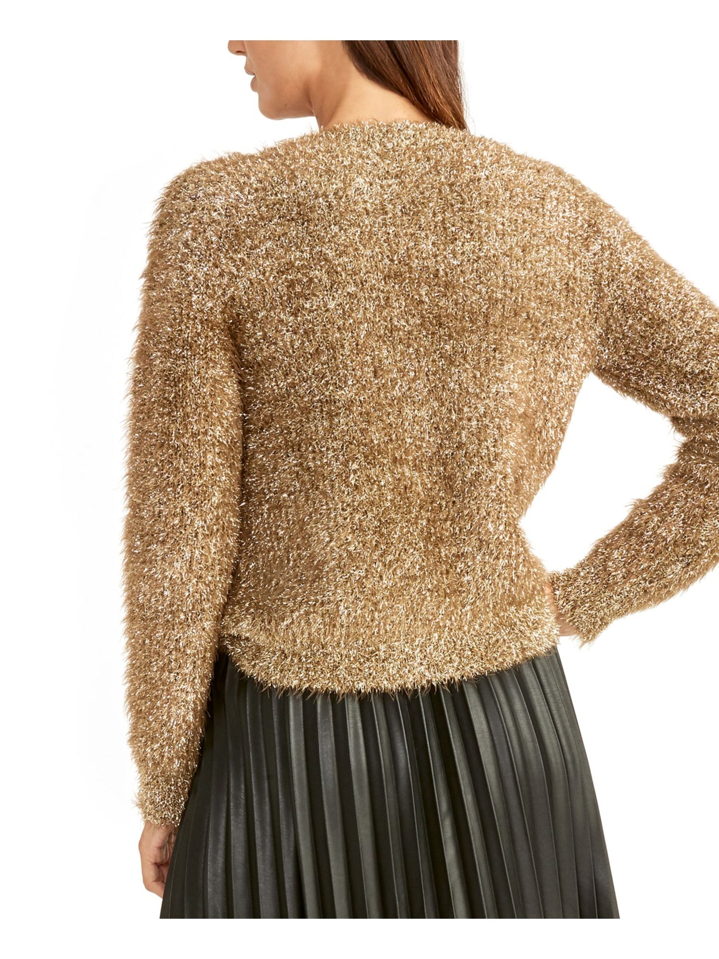 RACHEL Rachel Roy Women's Delia Ruched-Sleeve Sweater Gold XL