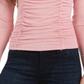 Crave Fame Juniors' Ruched Mesh Top Yellow Size Small