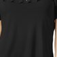 Bar III Women's  Flounce-Trim Cold-Shoulder Top  Black Size XL