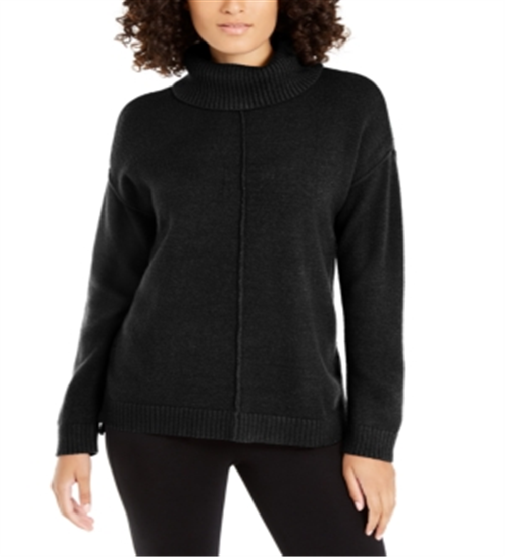 Alfani Women's Dropped Shoulder Turtleneck Black Size XX-Large