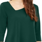Alfani Women's Asymmetrical-Hem 3/4-Sleeve Top  Green Size Medium
