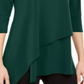 Alfani Women's Asymmetrical-Hem 3/4-Sleeve Top  Green Size Medium
